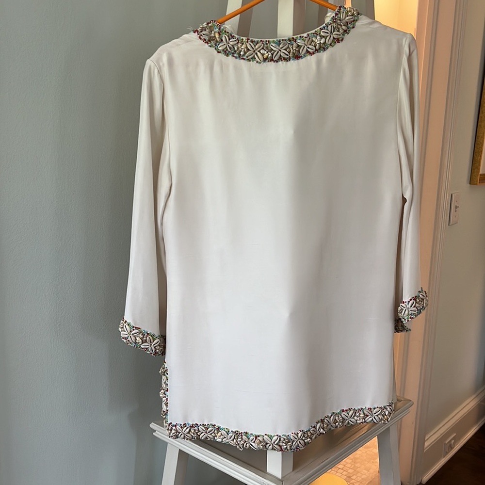 C.J. Laing Silk Tunic With Shell Border - image 7